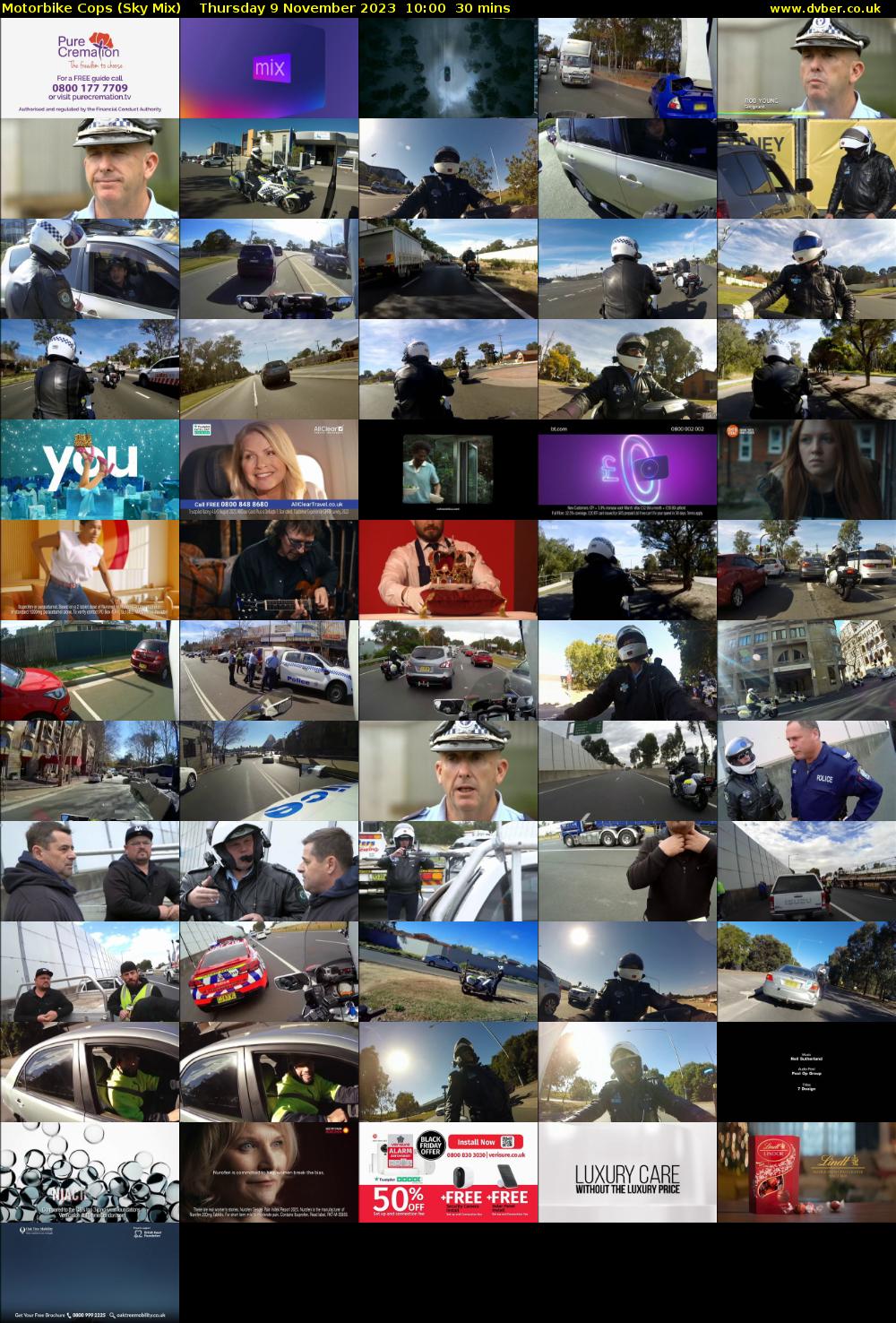 Motorbike Cops (Sky Mix) Thursday 9 November 2023 10:00 - 10:30