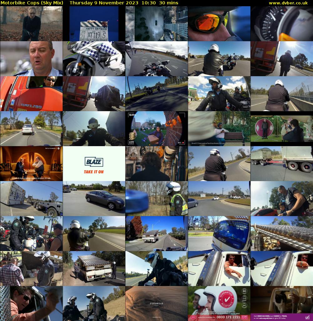 Motorbike Cops (Sky Mix) Thursday 9 November 2023 10:30 - 11:00