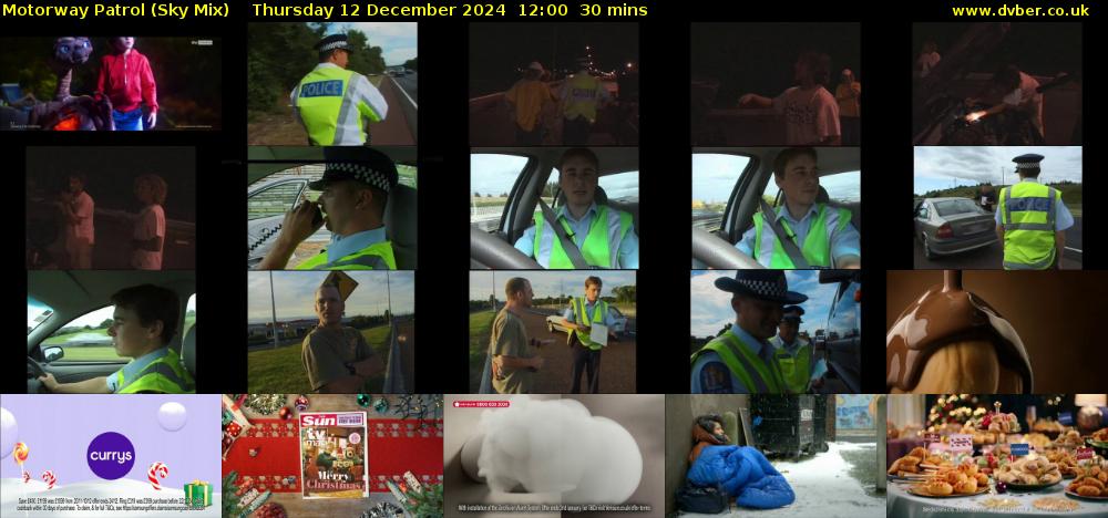 Motorway Patrol (Sky Mix) Thursday 12 December 2024 12:00 - 12:30