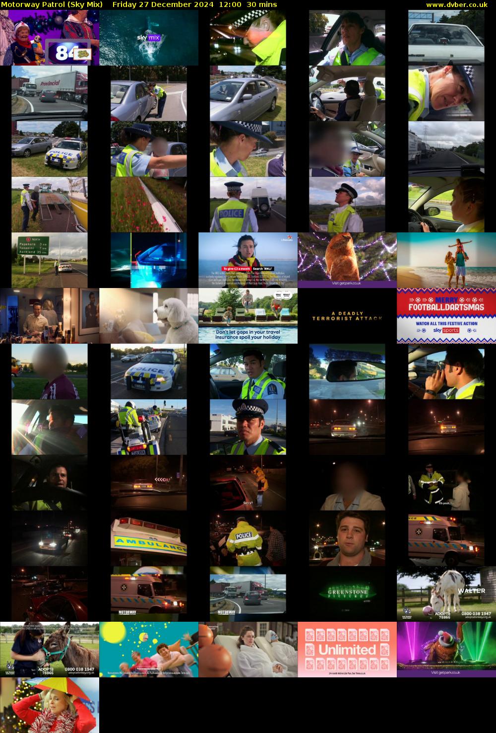 Motorway Patrol (Sky Mix) Friday 27 December 2024 12:00 - 12:30