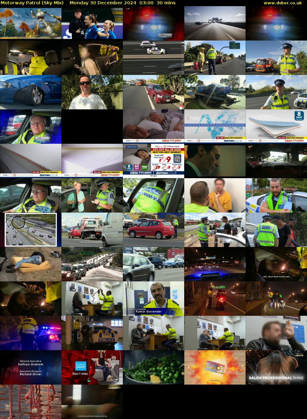 Motorway Patrol (Sky Mix) Monday 30 December 2024 03:00 - 03:30