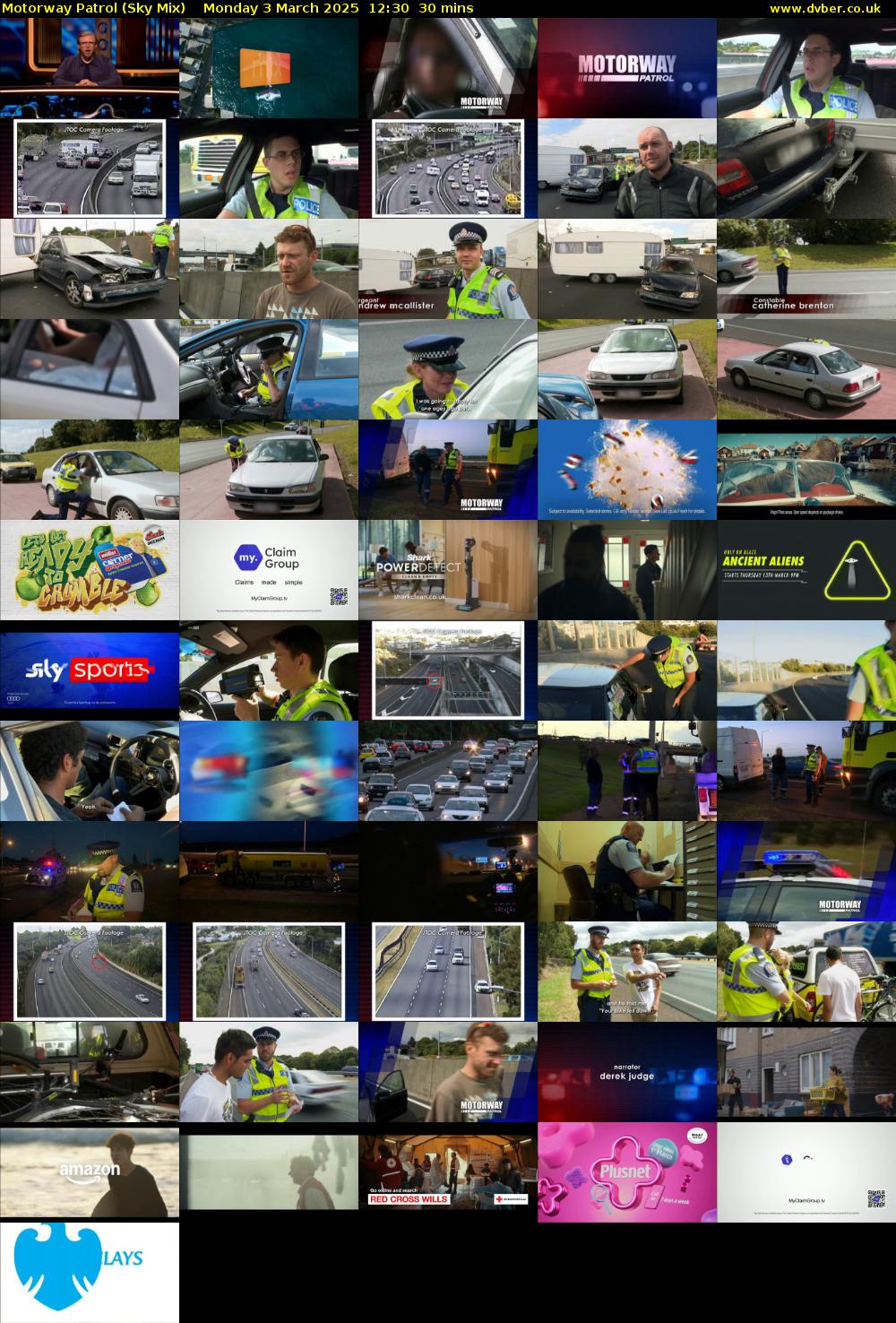 Motorway Patrol (Sky Mix) Monday 3 March 2025 12:30 - 13:00