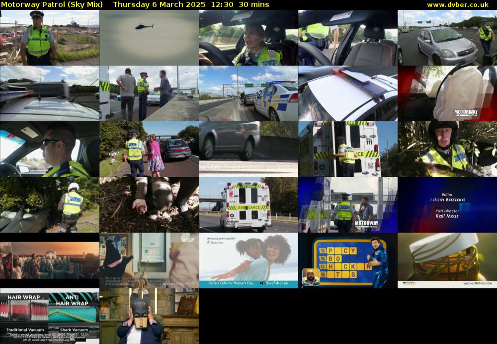 Motorway Patrol (Sky Mix) Thursday 6 March 2025 12:30 - 13:00