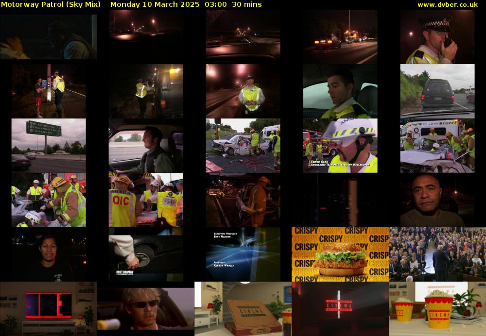 Motorway Patrol (Sky Mix) Monday 10 March 2025 03:00 - 03:30