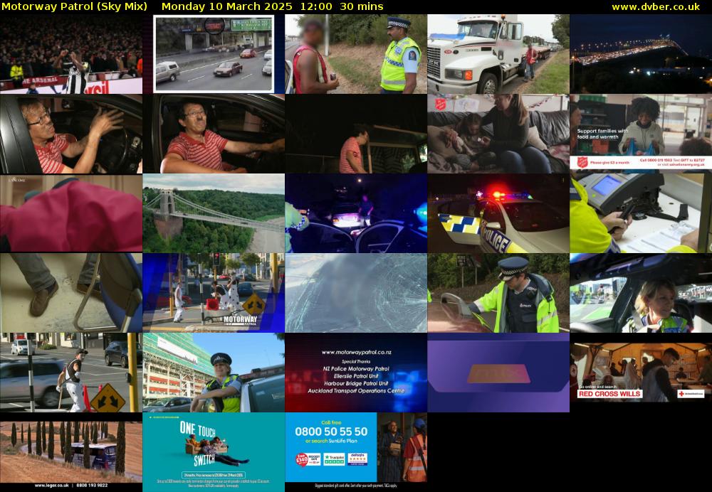 Motorway Patrol (Sky Mix) Monday 10 March 2025 12:00 - 12:30