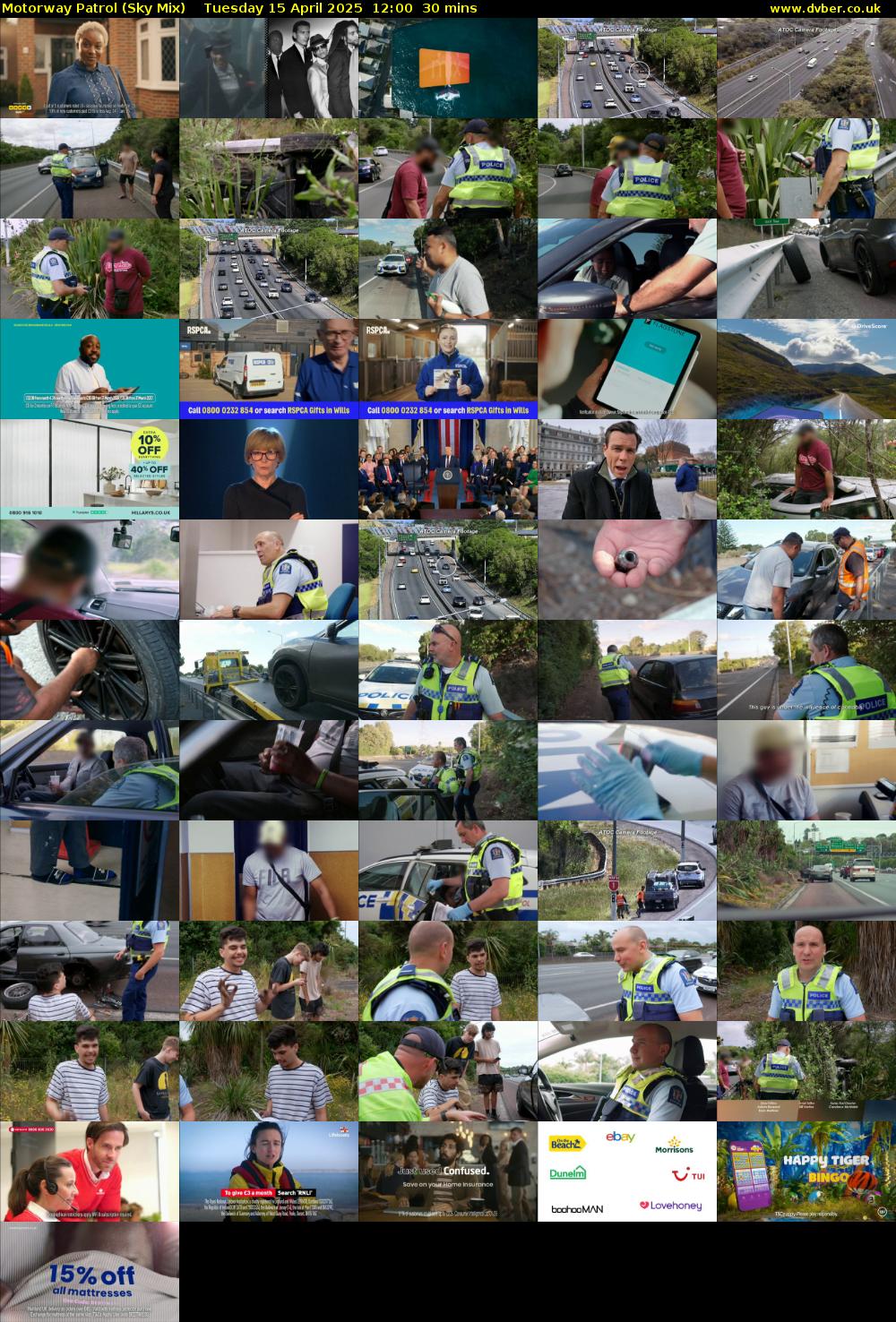 Motorway Patrol (Sky Mix) Tuesday 15 April 2025 12:00 - 12:30