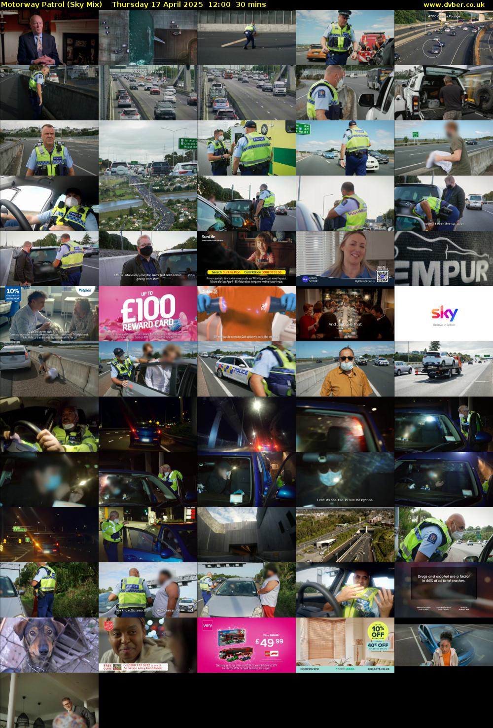 Motorway Patrol (Sky Mix) Thursday 17 April 2025 12:00 - 12:30