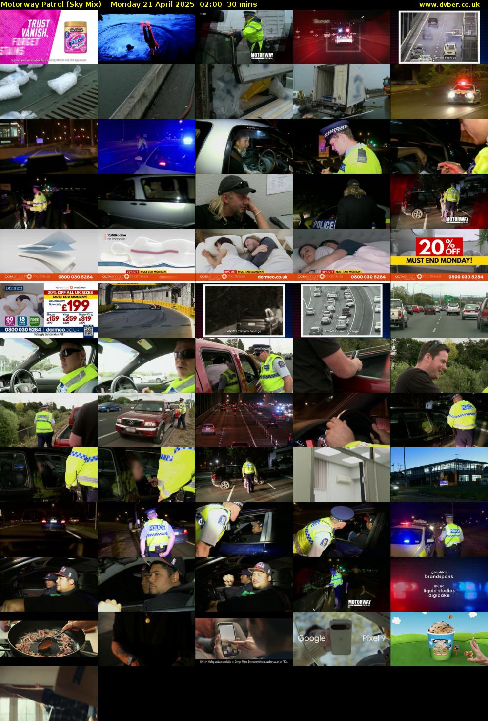 Motorway Patrol (Sky Mix) Monday 21 April 2025 02:00 - 02:30