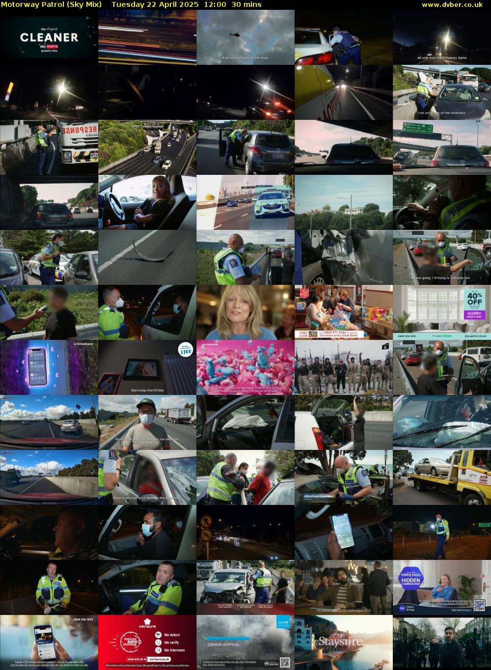 Motorway Patrol (Sky Mix) Tuesday 22 April 2025 12:00 - 12:30