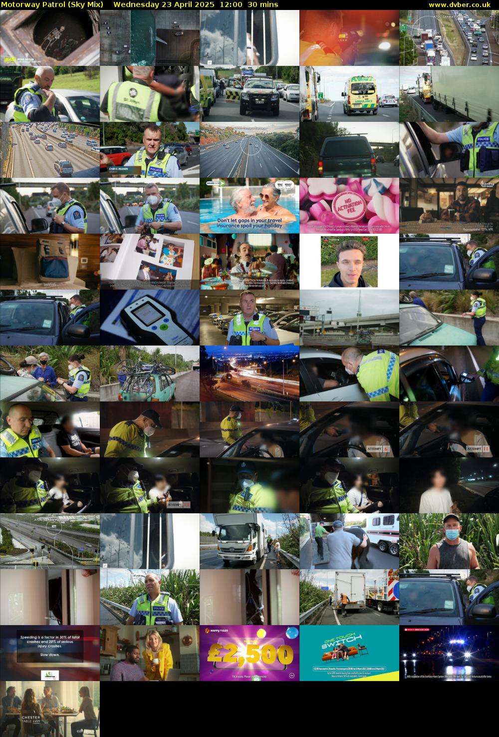 Motorway Patrol (Sky Mix) Wednesday 23 April 2025 12:00 - 12:30