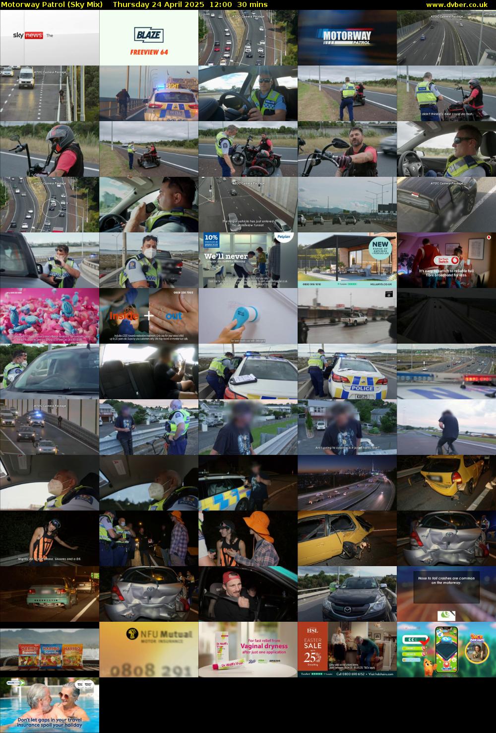 Motorway Patrol (Sky Mix) Thursday 24 April 2025 12:00 - 12:30