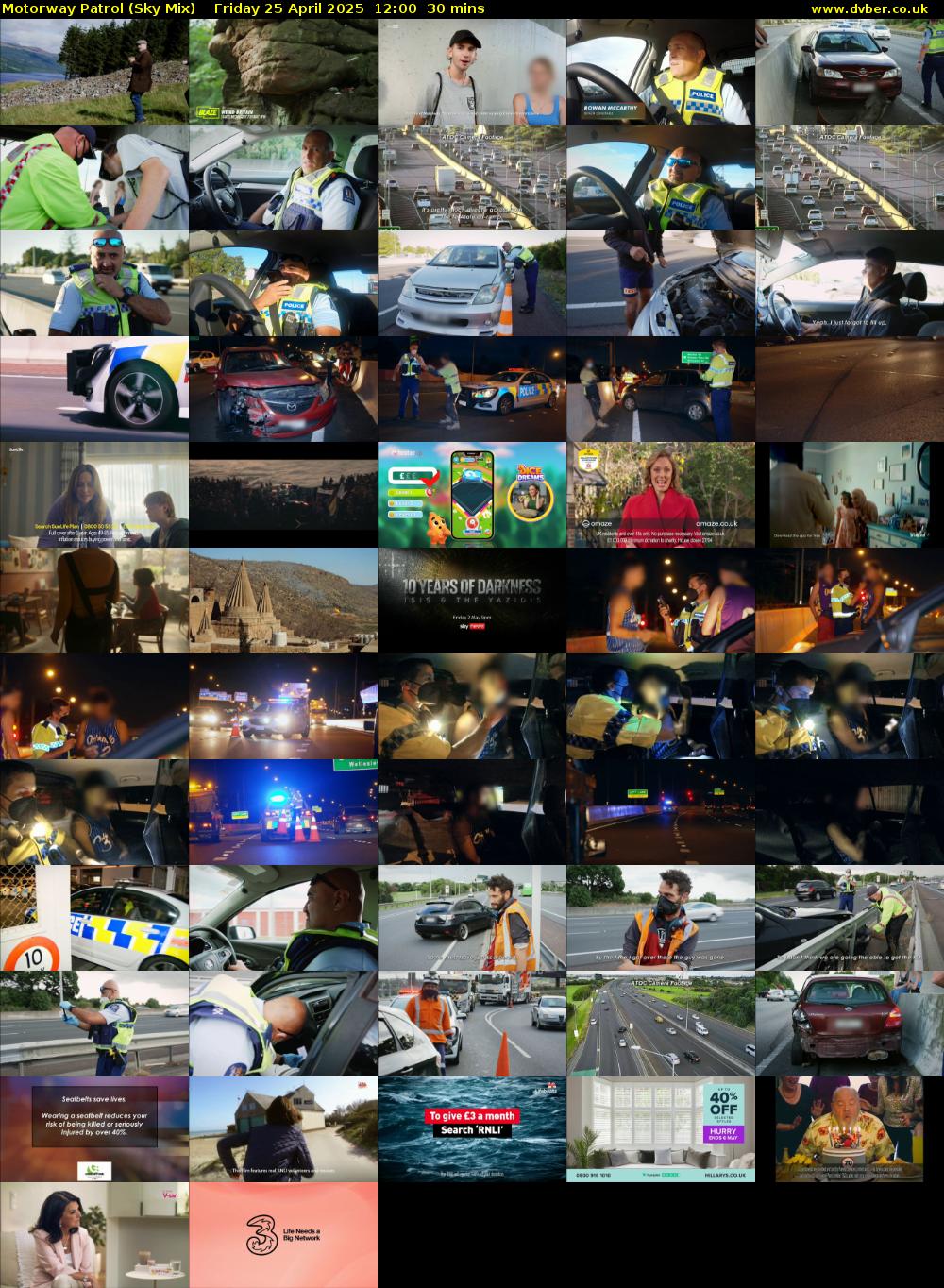 Motorway Patrol (Sky Mix) Friday 25 April 2025 12:00 - 12:30