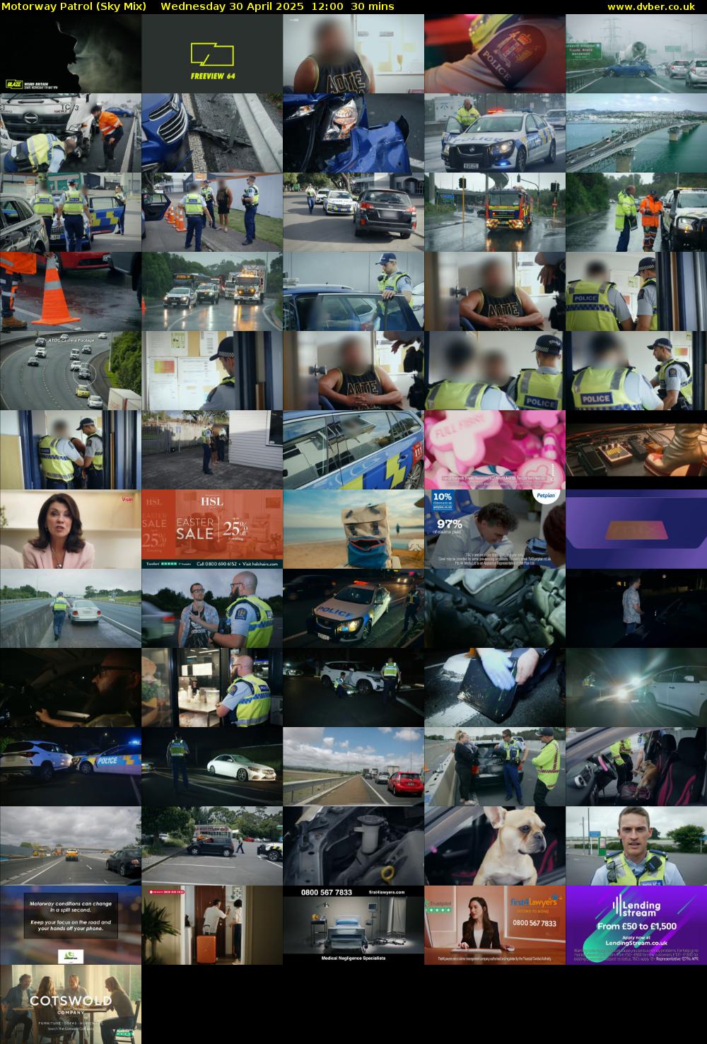 Motorway Patrol (Sky Mix) Wednesday 30 April 2025 12:00 - 12:30