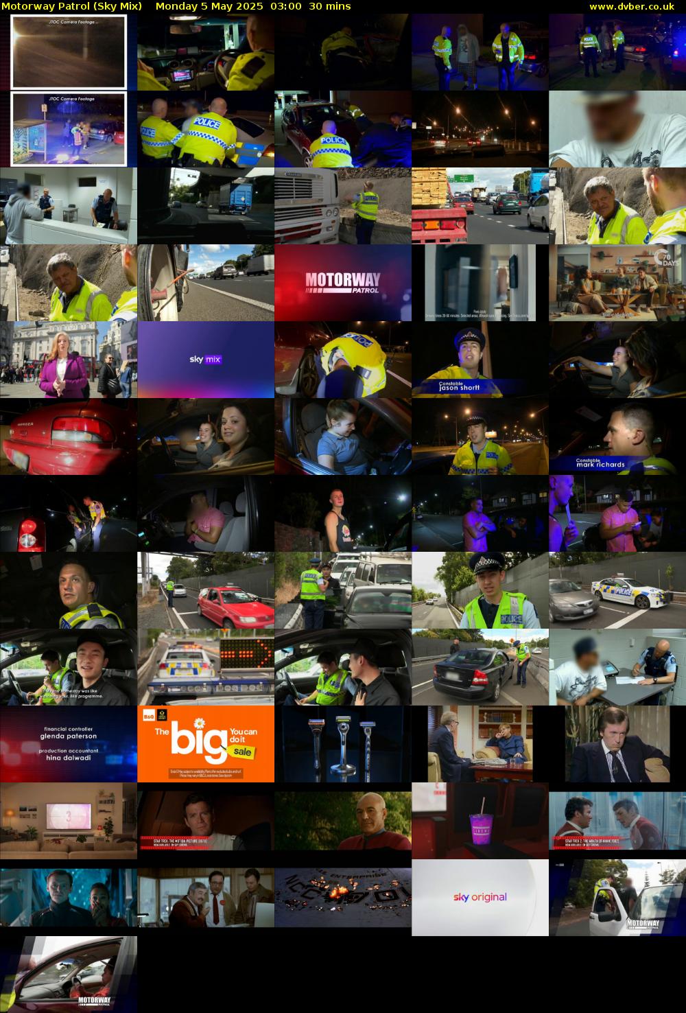 Motorway Patrol (Sky Mix) Monday 5 May 2025 03:00 - 03:30