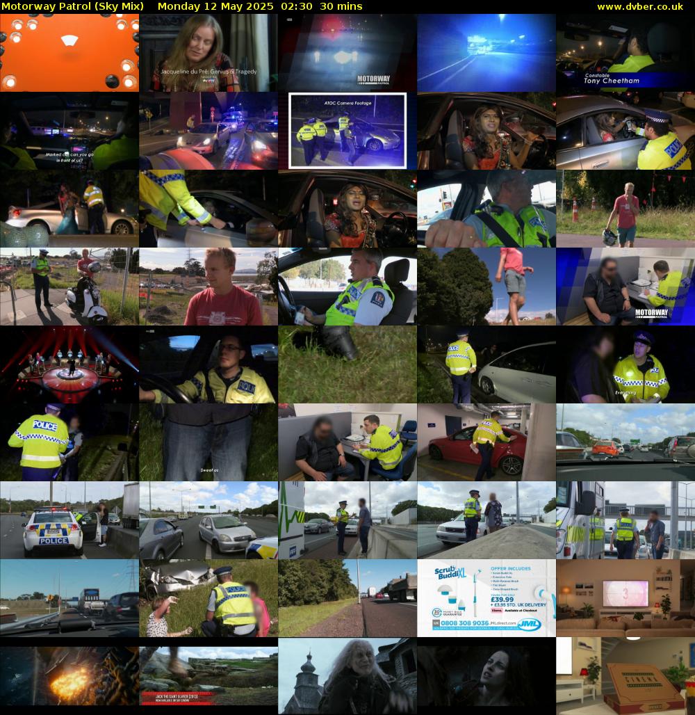 Motorway Patrol (Sky Mix) Monday 12 May 2025 02:30 - 03:00
