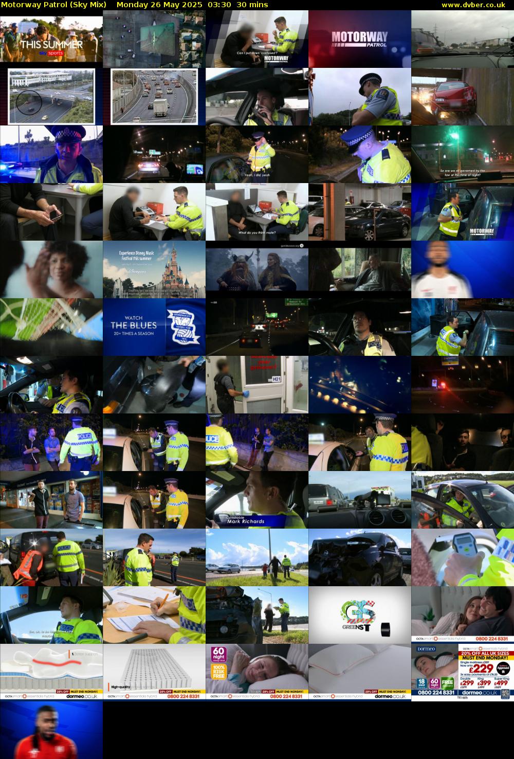 Motorway Patrol (Sky Mix) Monday 26 May 2025 03:30 - 04:00