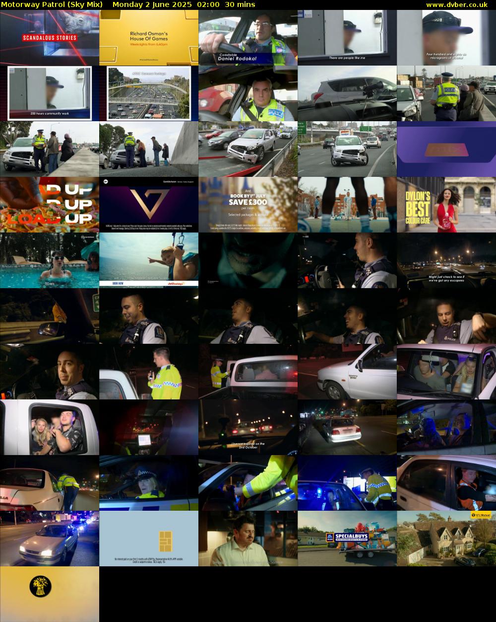 Motorway Patrol (Sky Mix) Monday 2 June 2025 02:00 - 02:30