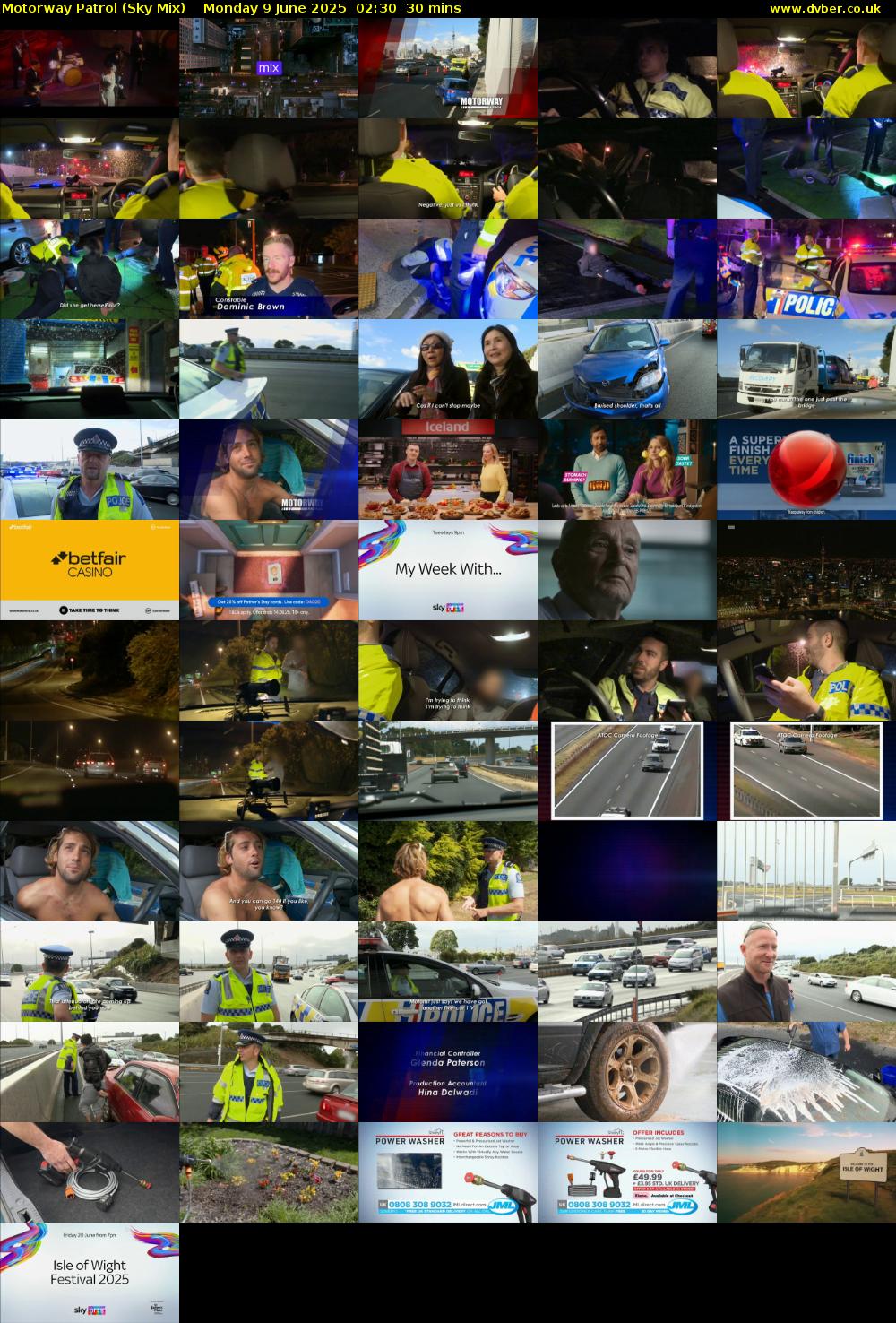 Motorway Patrol (Sky Mix) Monday 9 June 2025 02:30 - 03:00
