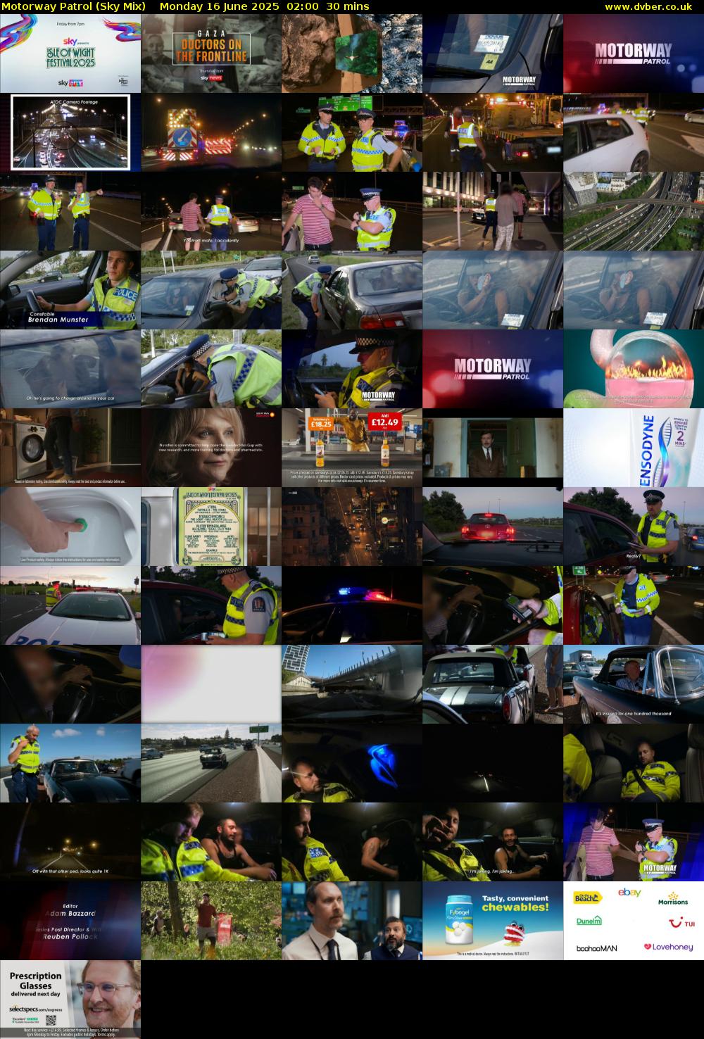 Motorway Patrol (Sky Mix) Monday 16 June 2025 02:00 - 02:30