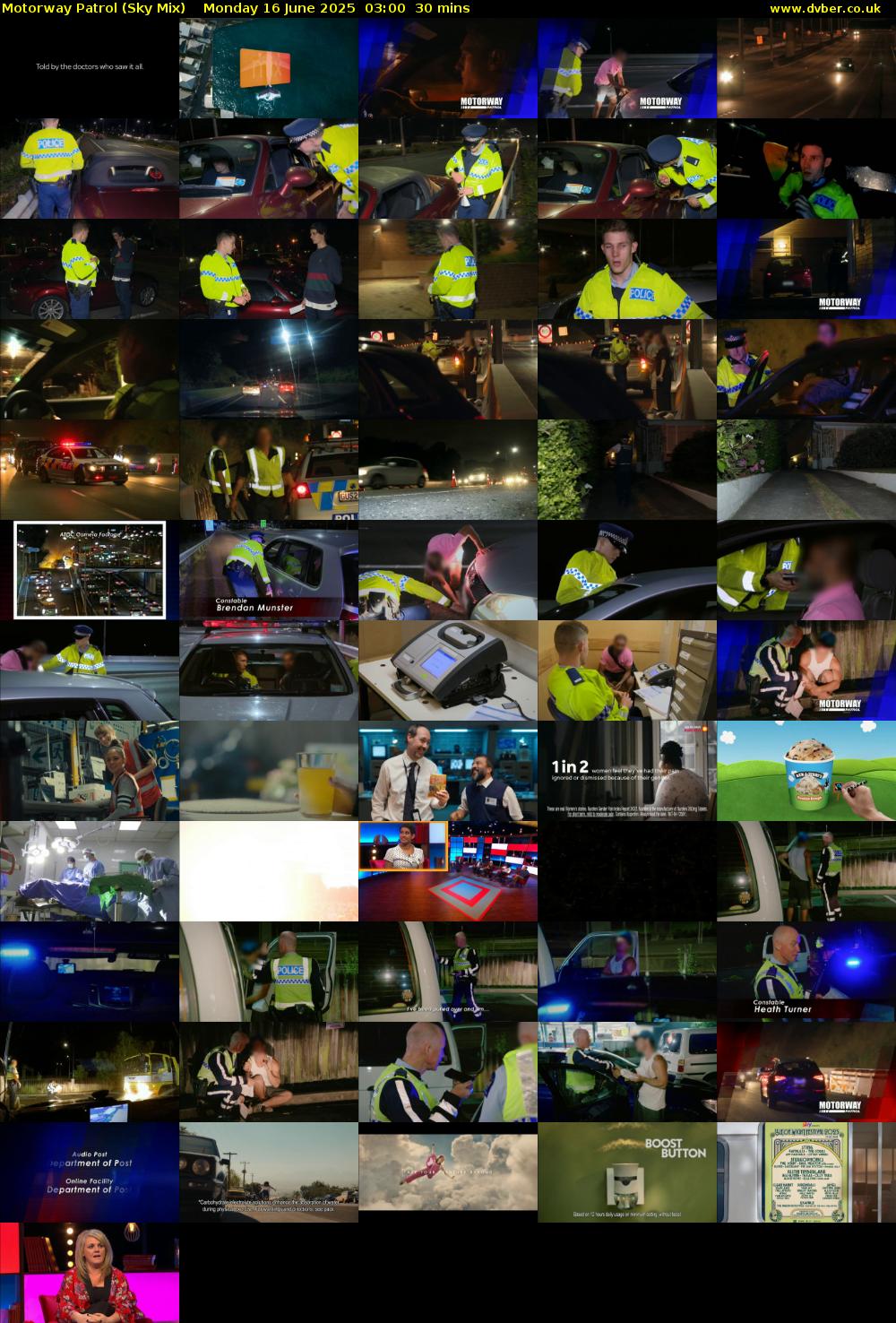 Motorway Patrol (Sky Mix) Monday 16 June 2025 03:00 - 03:30