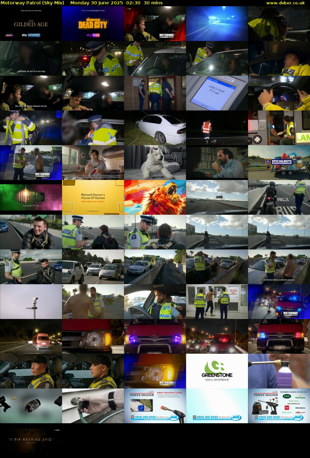 Motorway Patrol (Sky Mix) Monday 30 June 2025 02:30 - 03:00