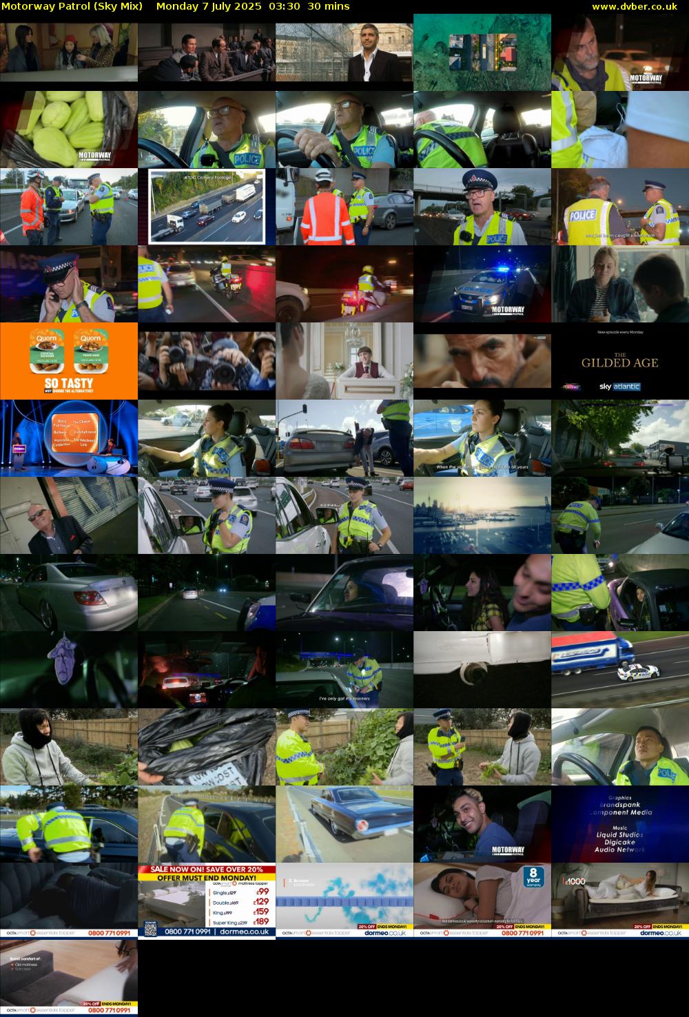 Motorway Patrol (Sky Mix) Monday 7 July 2025 03:30 - 04:00
