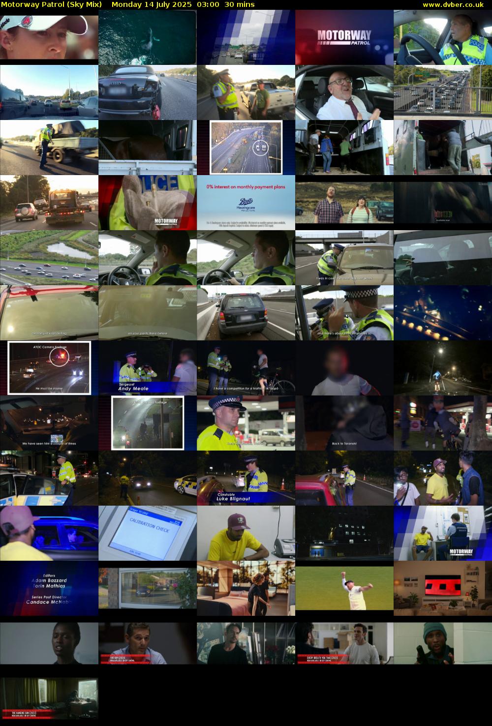 Motorway Patrol (Sky Mix) Monday 14 July 2025 03:00 - 03:30