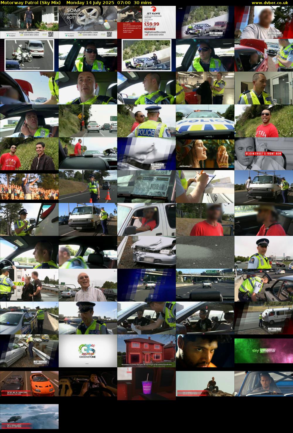 Motorway Patrol (Sky Mix) Monday 14 July 2025 07:00 - 07:30