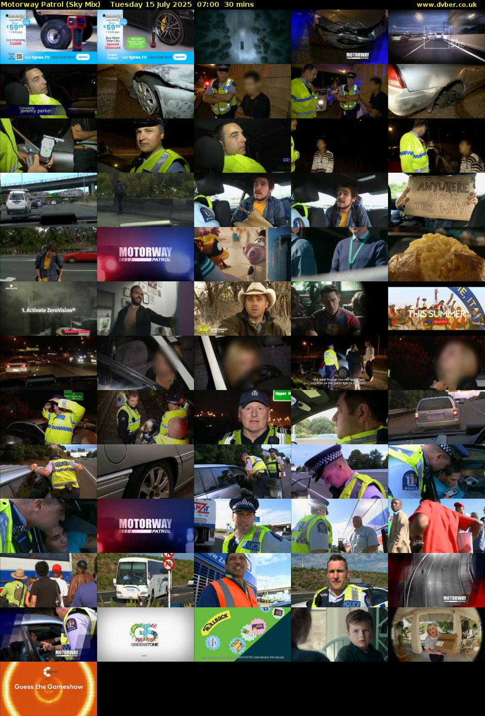 Motorway Patrol (Sky Mix) Tuesday 15 July 2025 07:00 - 07:30