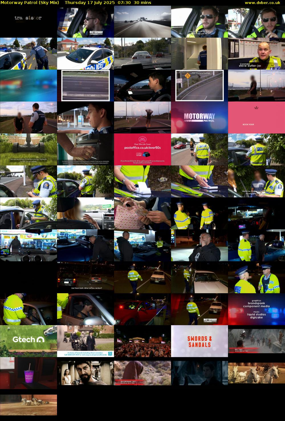 Motorway Patrol (Sky Mix) Thursday 17 July 2025 07:30 - 08:00