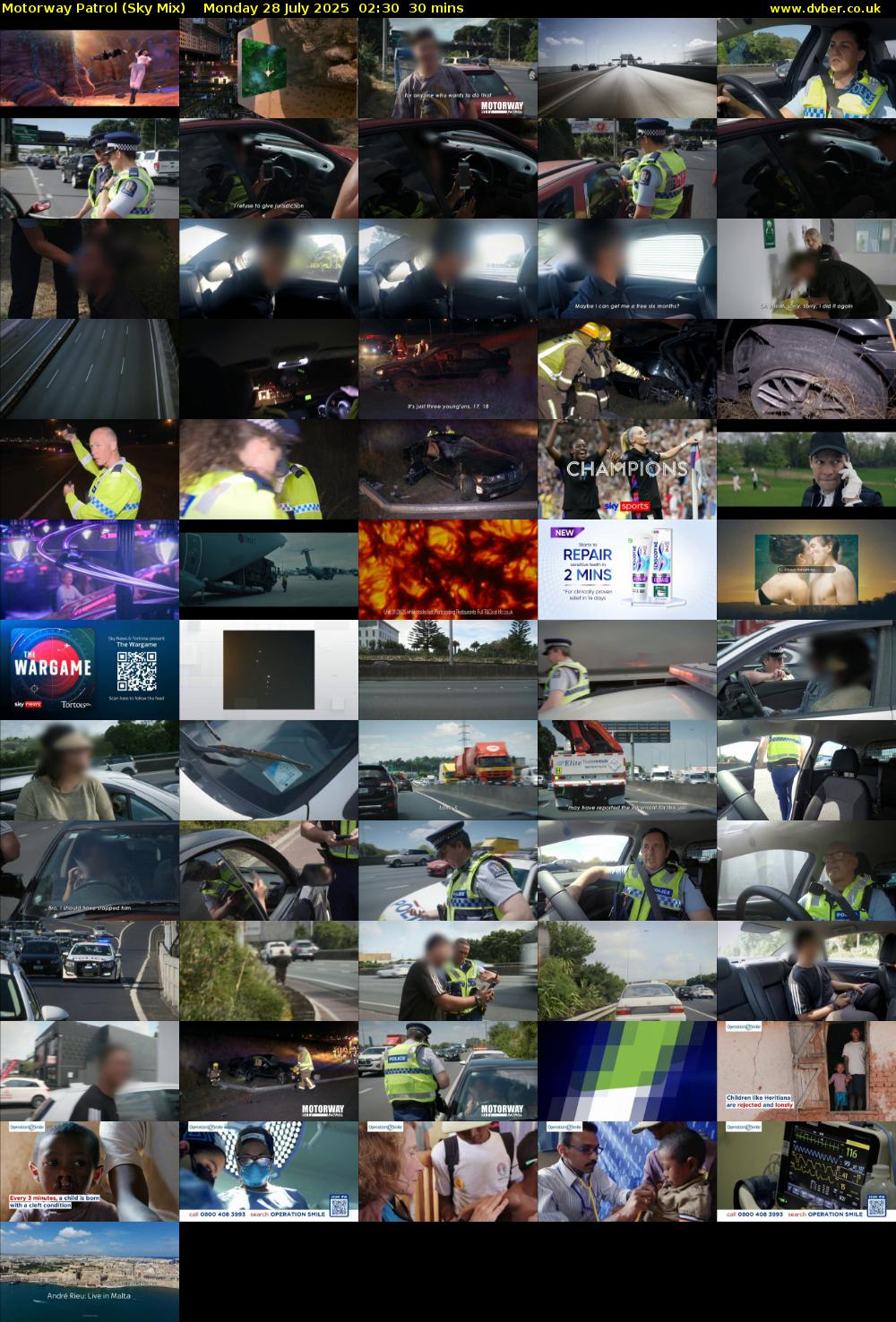 Motorway Patrol (Sky Mix) Monday 28 July 2025 02:30 - 03:00