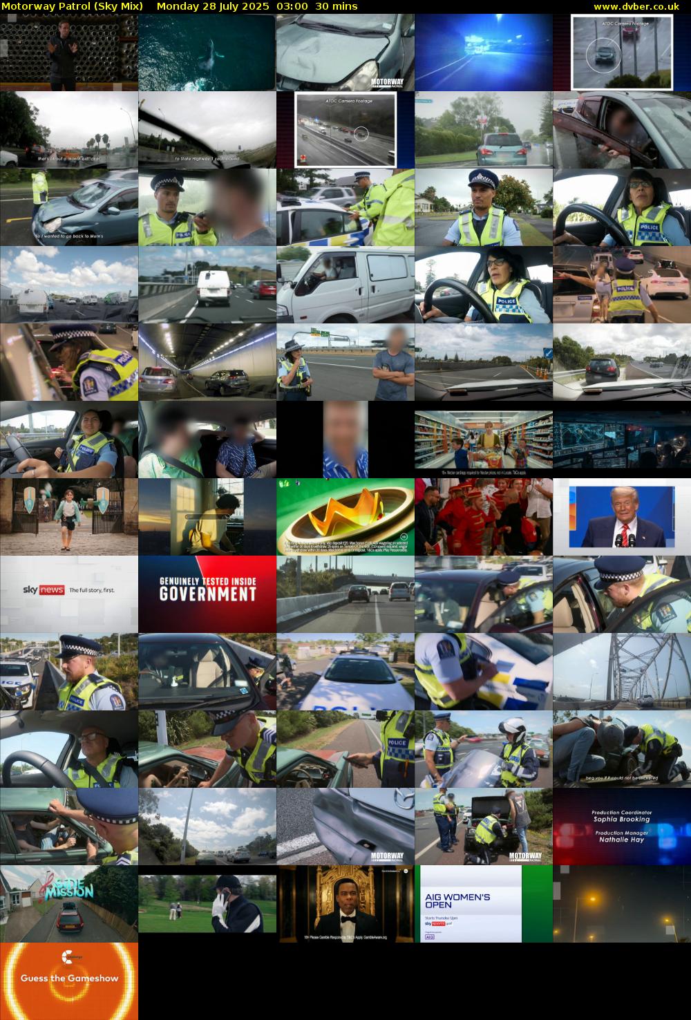 Motorway Patrol (Sky Mix) Monday 28 July 2025 03:00 - 03:30