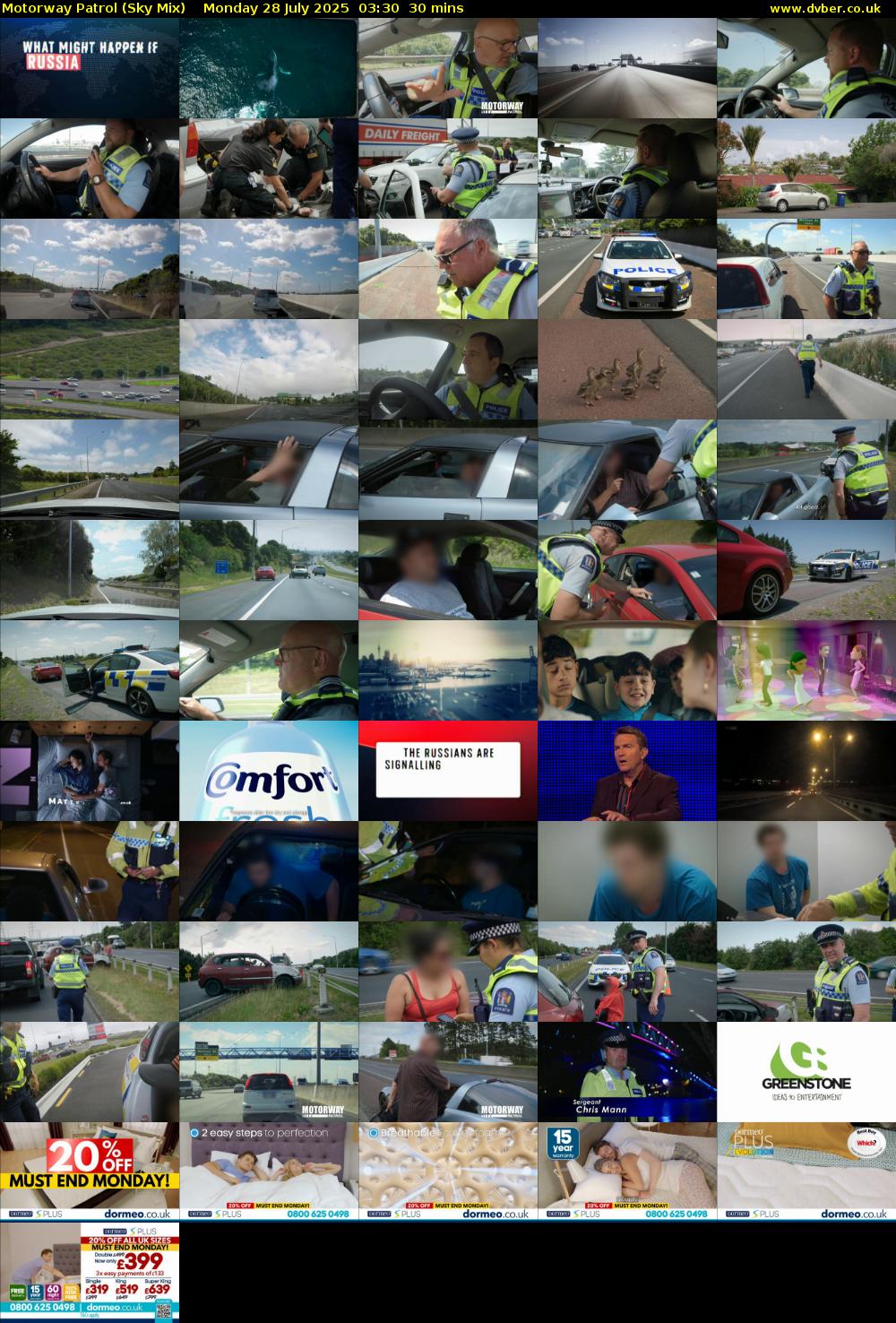 Motorway Patrol (Sky Mix) Monday 28 July 2025 03:30 - 04:00