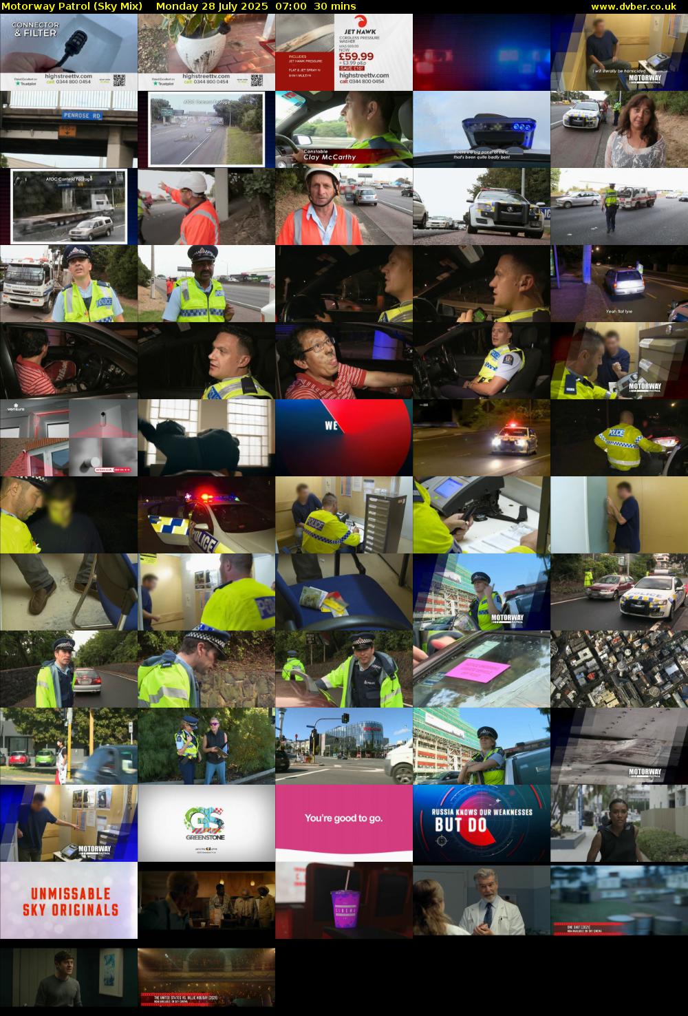Motorway Patrol (Sky Mix) Monday 28 July 2025 07:00 - 07:30