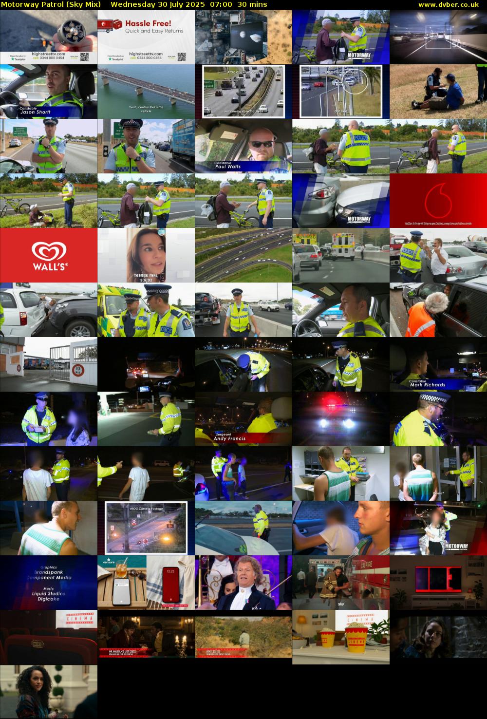 Motorway Patrol (Sky Mix) Wednesday 30 July 2025 07:00 - 07:30