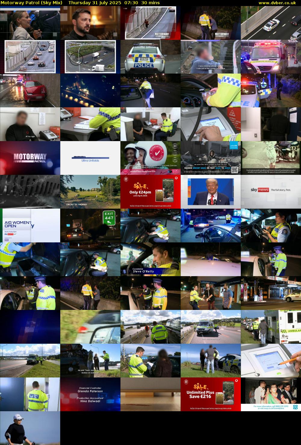 Motorway Patrol (Sky Mix) Thursday 31 July 2025 07:30 - 08:00