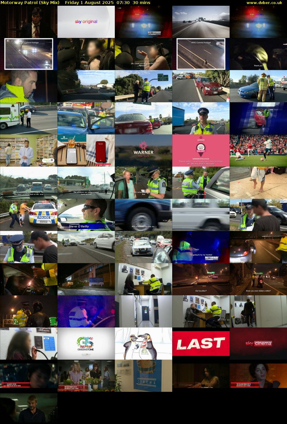 Motorway Patrol (Sky Mix) Friday 1 August 2025 07:30 - 08:00