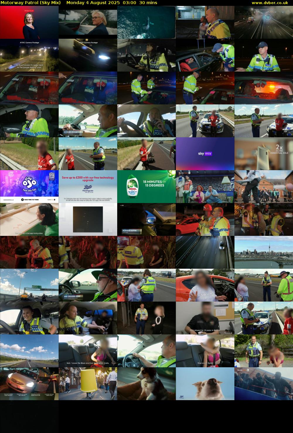 Motorway Patrol (Sky Mix) Monday 4 August 2025 03:00 - 03:30