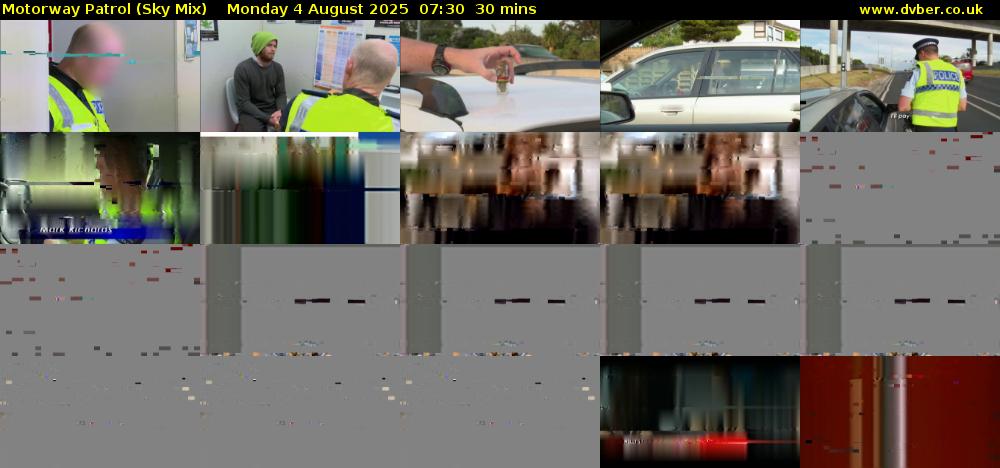 Motorway Patrol (Sky Mix) Monday 4 August 2025 07:30 - 08:00