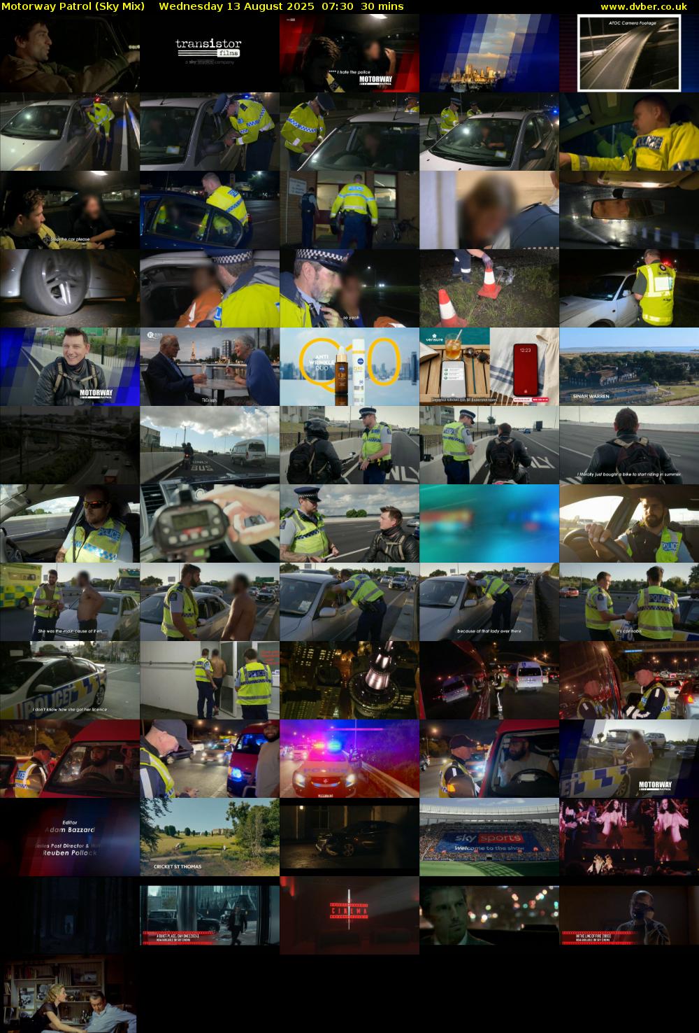 Motorway Patrol (Sky Mix) Wednesday 13 August 2025 07:30 - 08:00