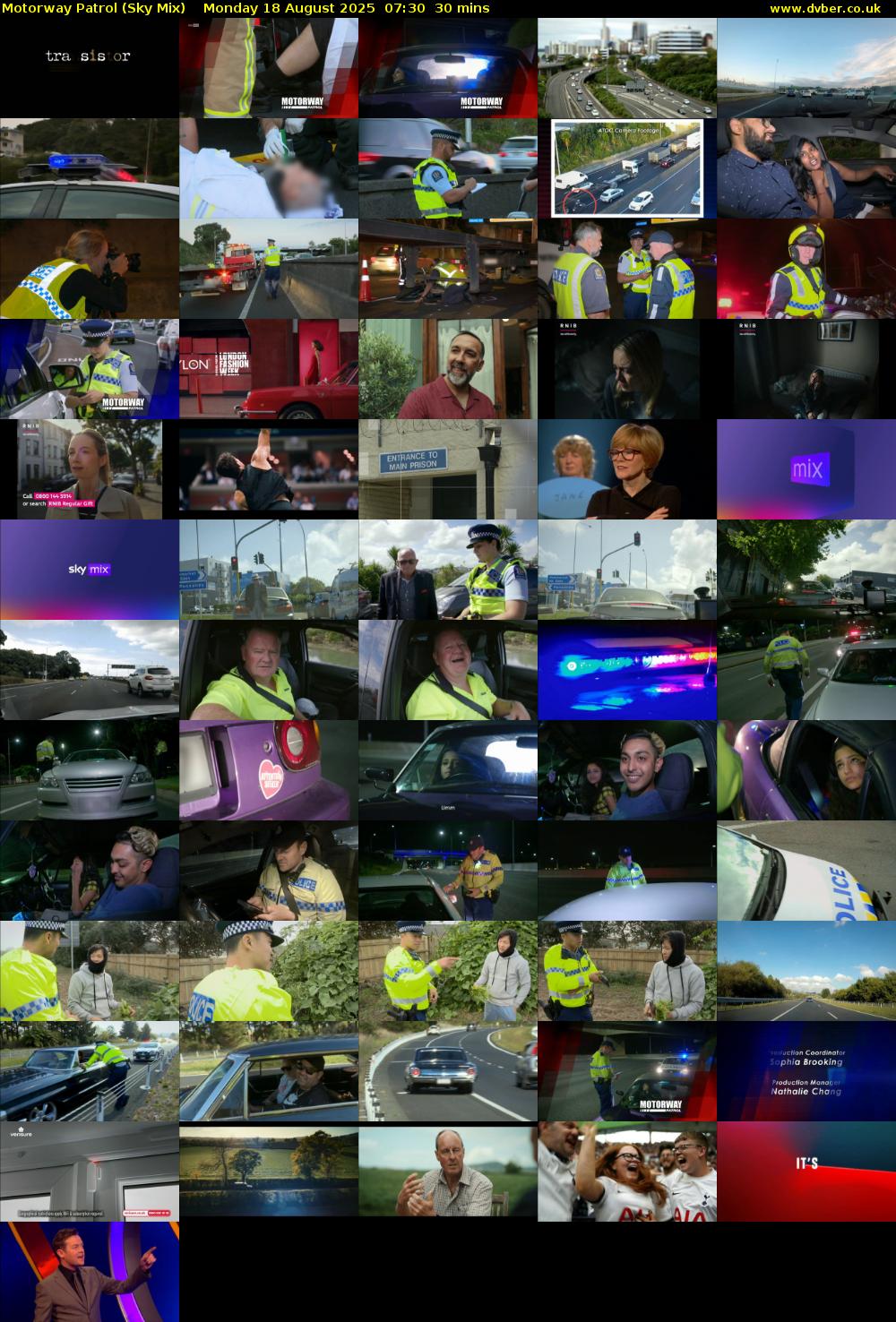 Motorway Patrol (Sky Mix) Monday 18 August 2025 07:30 - 08:00