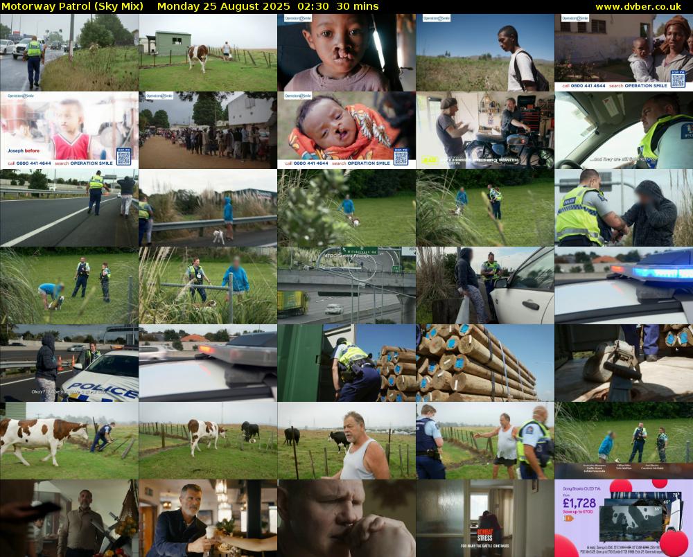 Motorway Patrol (Sky Mix) Monday 25 August 2025 02:30 - 03:00