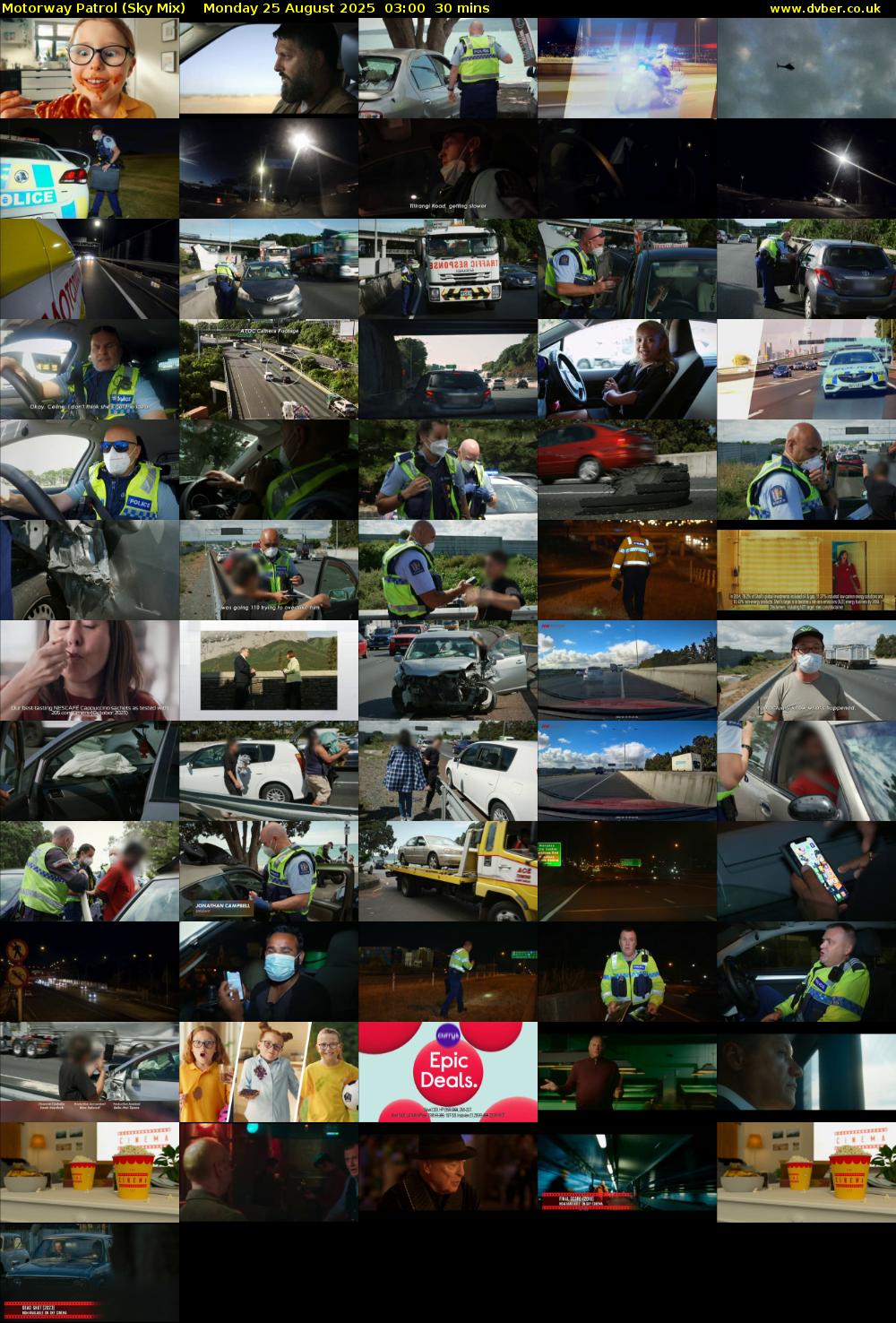 Motorway Patrol (Sky Mix) Monday 25 August 2025 03:00 - 03:30