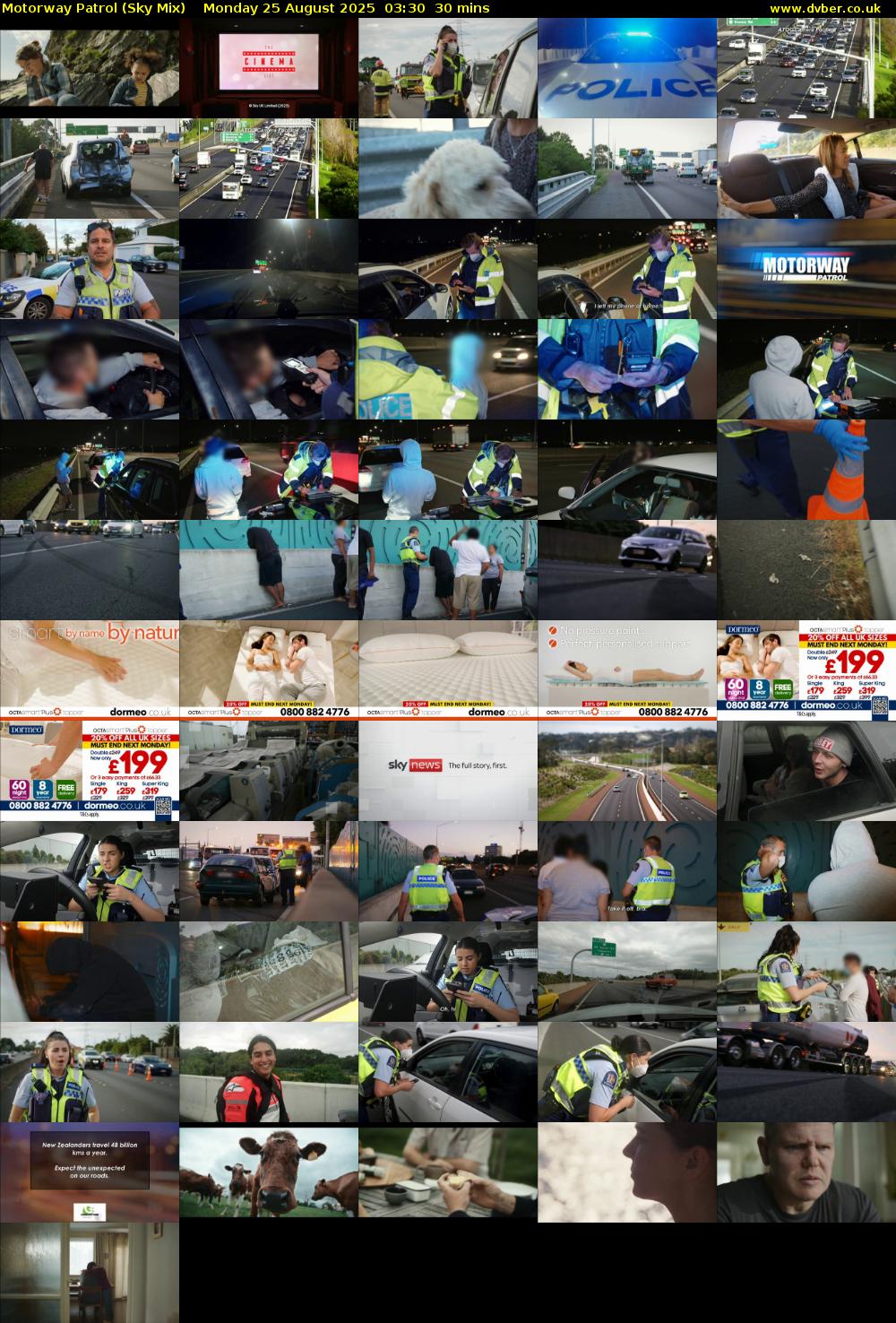 Motorway Patrol (Sky Mix) Monday 25 August 2025 03:30 - 04:00