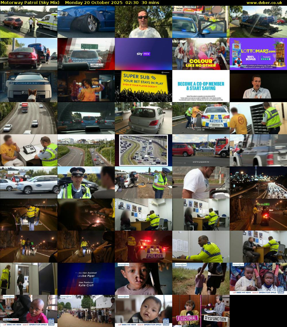 Motorway Patrol (Sky Mix) Monday 20 October 2025 02:30 - 03:00