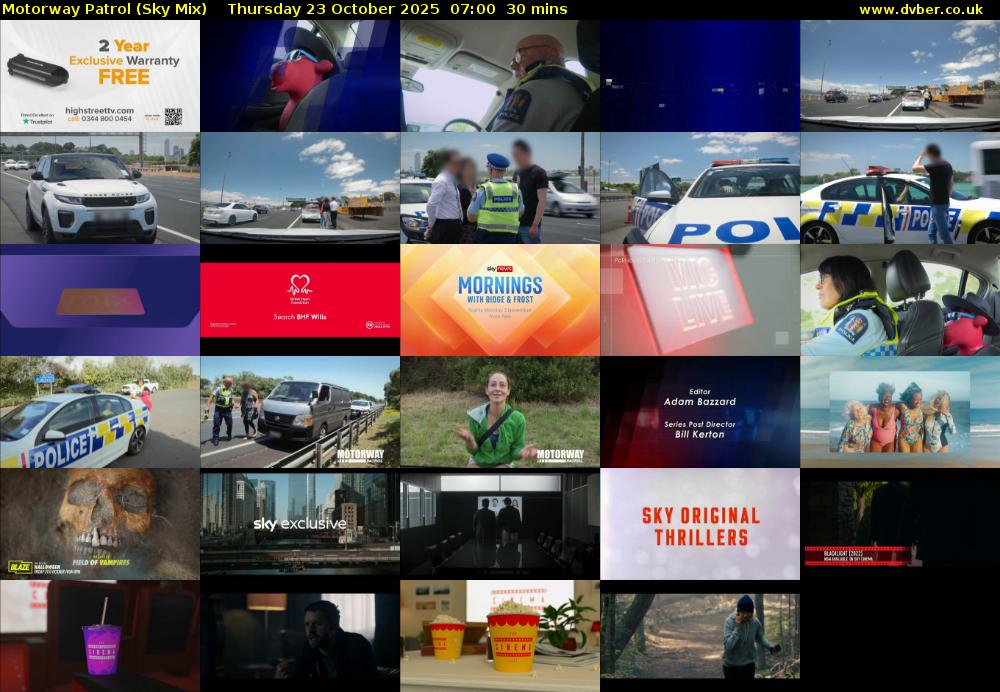 Motorway Patrol (Sky Mix) Thursday 23 October 2025 07:00 - 07:30