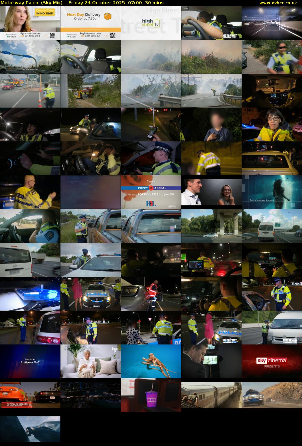 Motorway Patrol (Sky Mix) Friday 24 October 2025 07:00 - 07:30