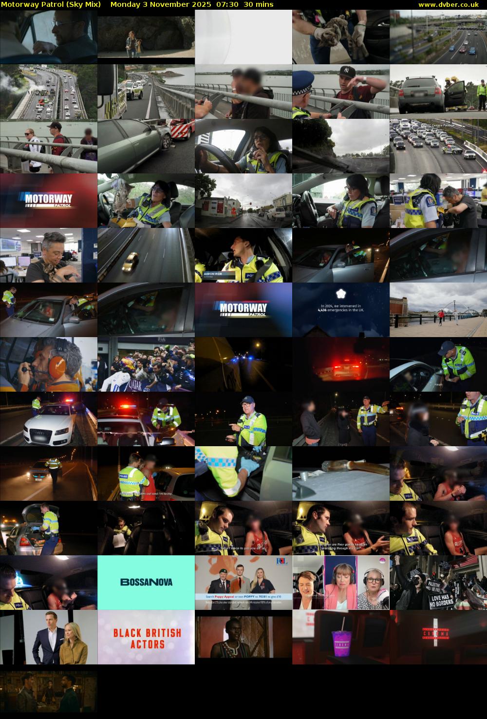 Motorway Patrol (Sky Mix) Monday 3 November 2025 07:30 - 08:00