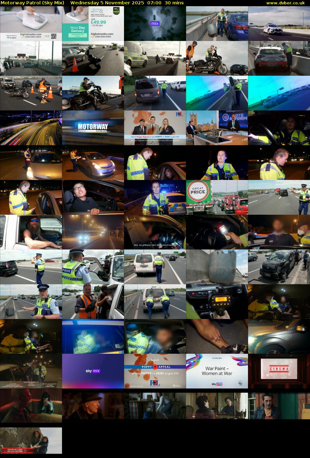 Motorway Patrol (Sky Mix) Wednesday 5 November 2025 07:00 - 07:30