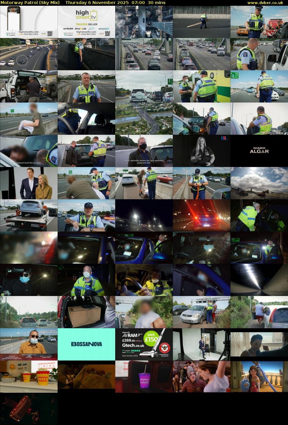Motorway Patrol (Sky Mix) Thursday 6 November 2025 07:00 - 07:30